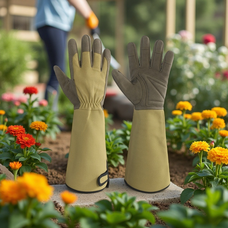 Touch Screen Gloves - Lange Gartenhandschuhe, Dornensichere Handschuhe aus Canvas