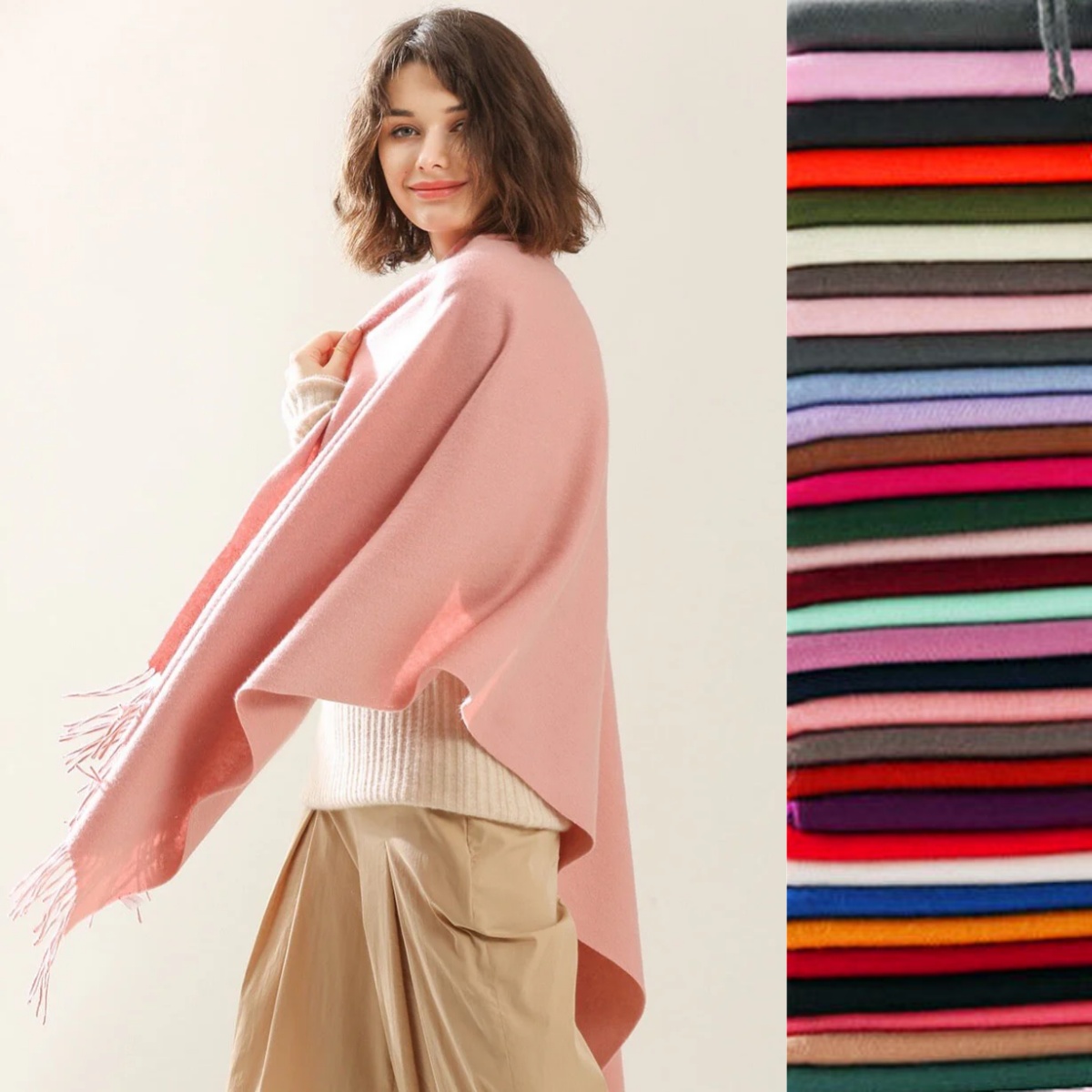 Cashmere Pashmina Wrap - 36 farben Dünne Imitation Kaschmir Quasten