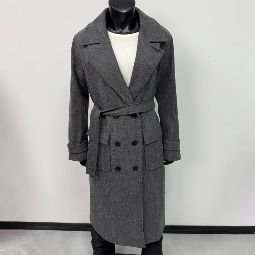 Wool Coat Peacoat - Damen-Mantel mit Langen Ärmeln, Doppelreihiger Trenchcoat