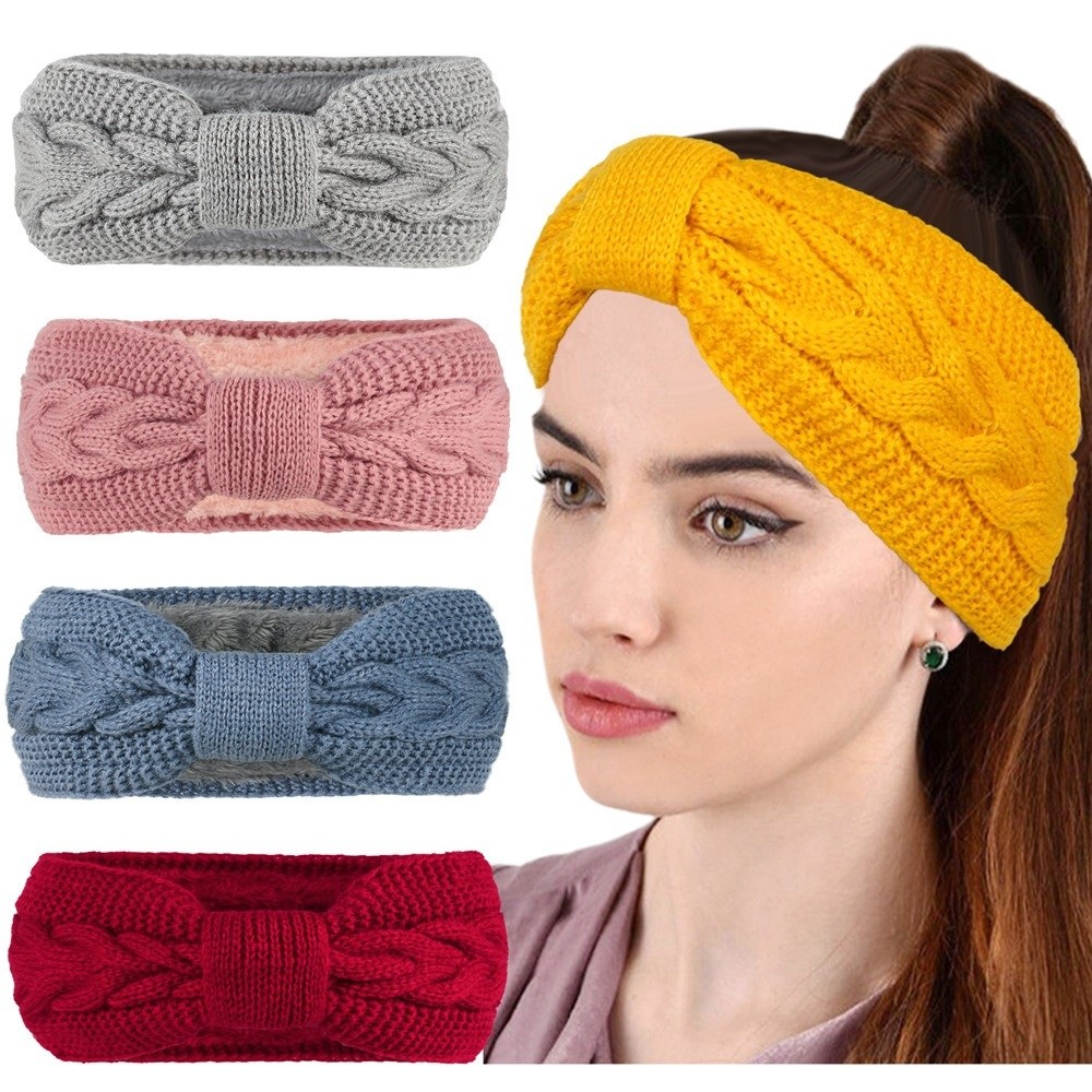 Winter Headband Fleece - Winter Gestrickte Frauen Stirnbänder Verdicken Fleece