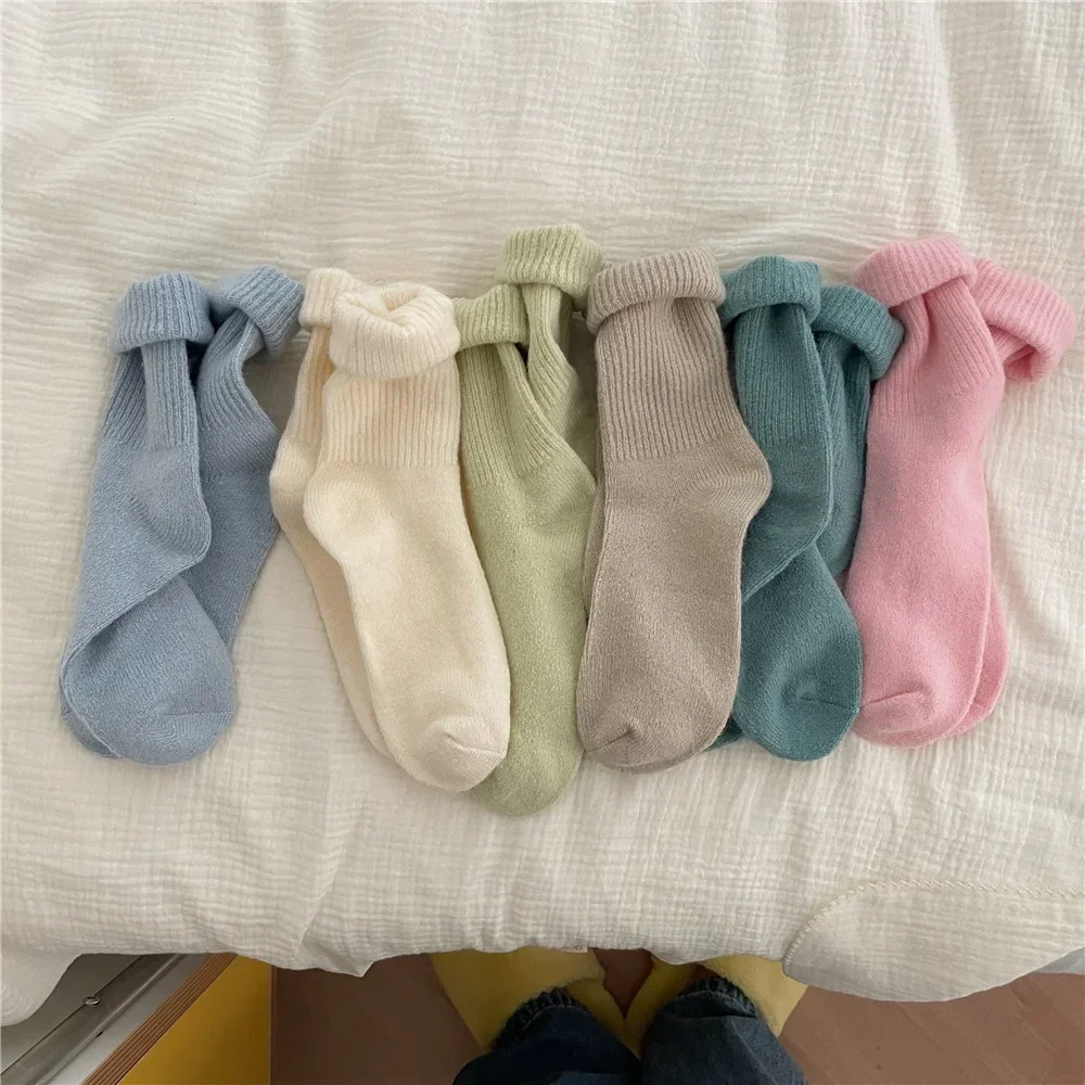 Thermal Sock Wool - Einfarbige Frauen Winter dicke warme lange