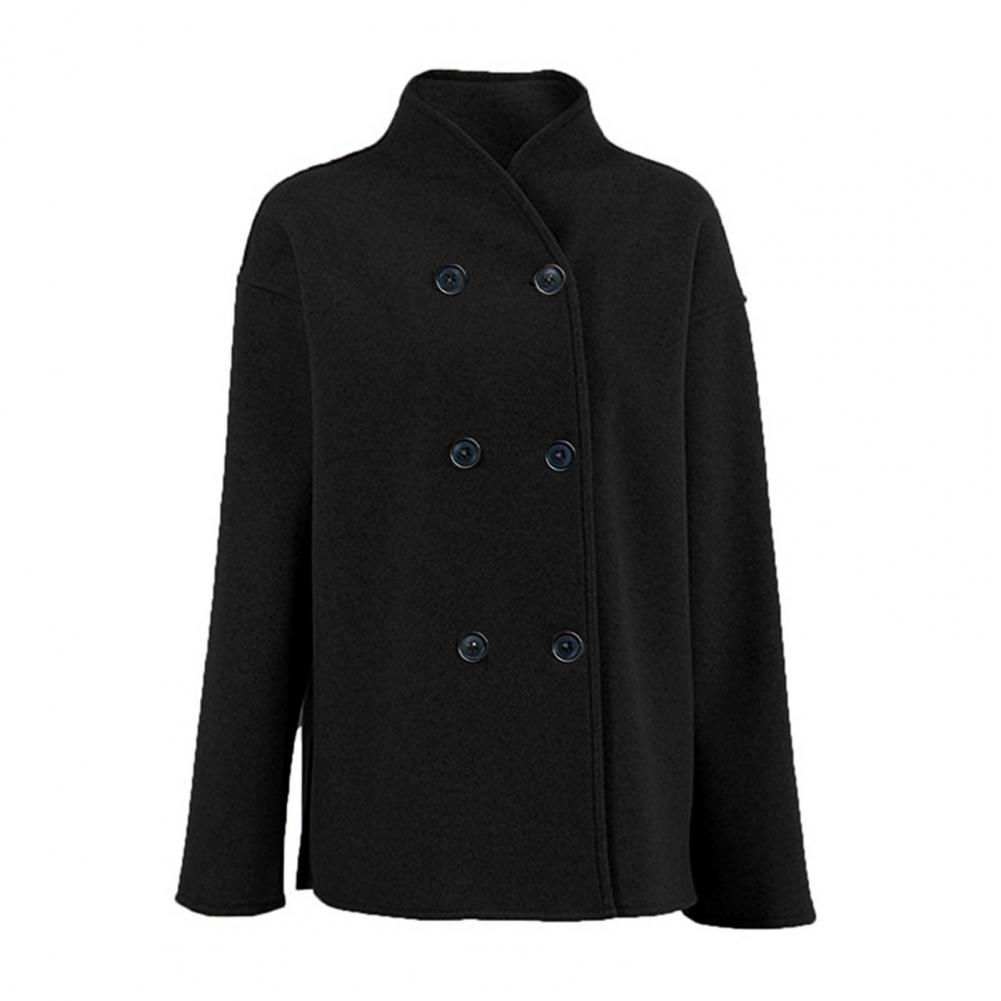 Wool Coat Peacoat - Damen Winter Kurzer Wollmantel Doppelreihige Elegante