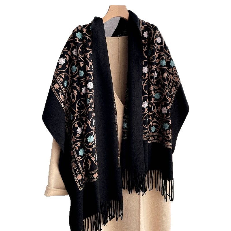Cashmere Pashmina Wrap - 2023 neue Stickerei Kaschmir Schal Frauen