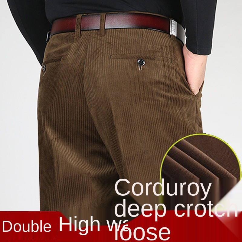 Corduroy Pant Warm - Doppelt plissierte Cordhose für Herren, Schwarz,