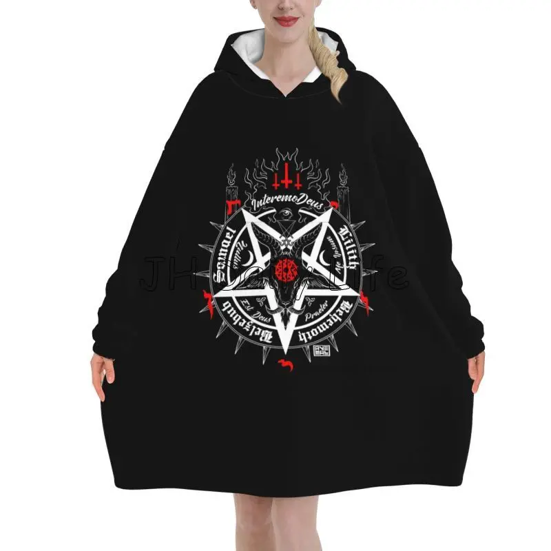 Schwarzer Satan-Schädel, toter – Sherpa Hoodie Fleece Bewertung und Preis