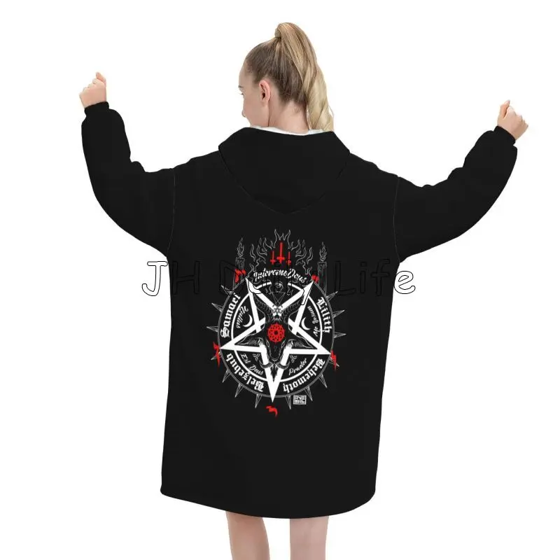 Schwarzer Satan-Schädel, toter – Sherpa Hoodie Fleece Bewertung und Preis