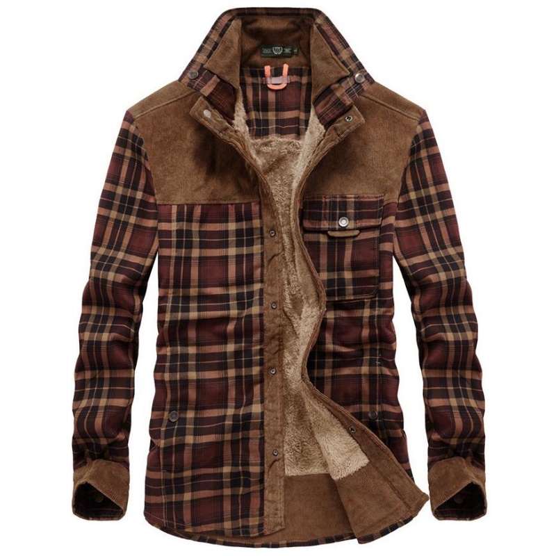 Herrenjacken Winter Winddichte – Flannel Shirt Lined Bewertung und Preis