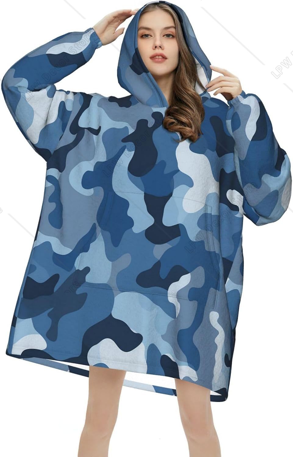Klassische Blaue Tarnmuster Tr – Sherpa Hoodie Fleece Bewertung und Preis