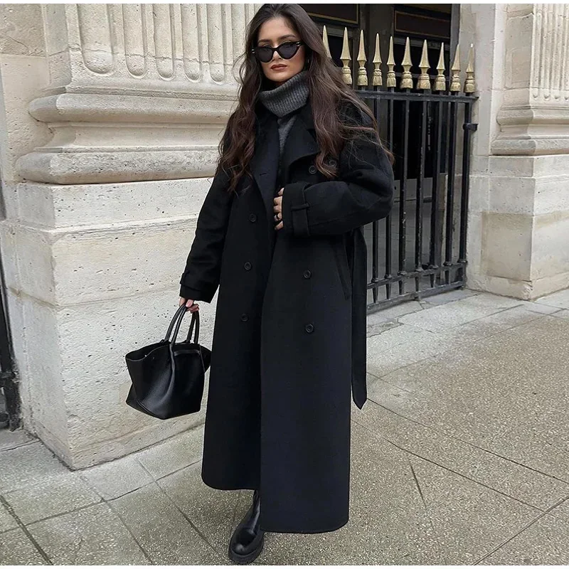 Elegante Grau Gürtel Lange Fau – Wool Coat Peacoat Bewertung und Preis
