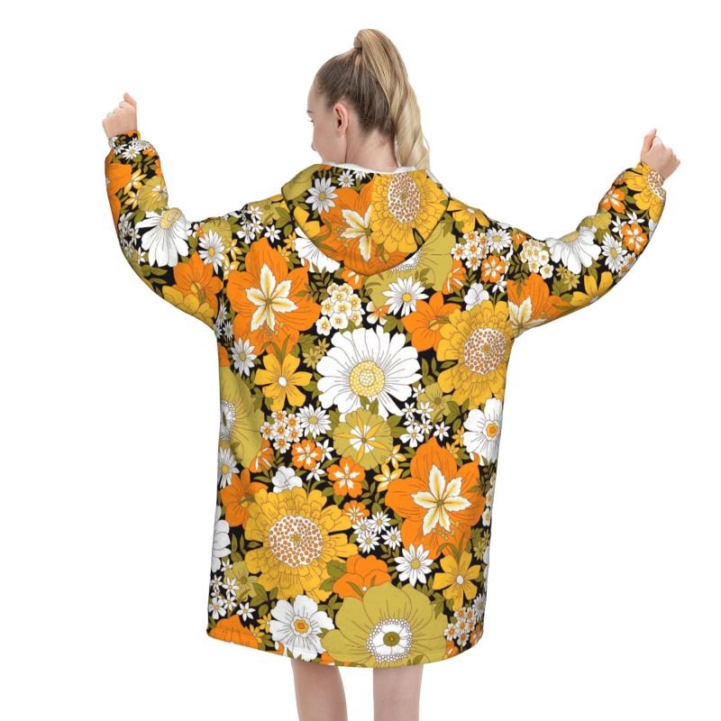 Hippie-Blume, Blumenmuster, Re – Sherpa Hoodie Fleece Bewertung und Preis