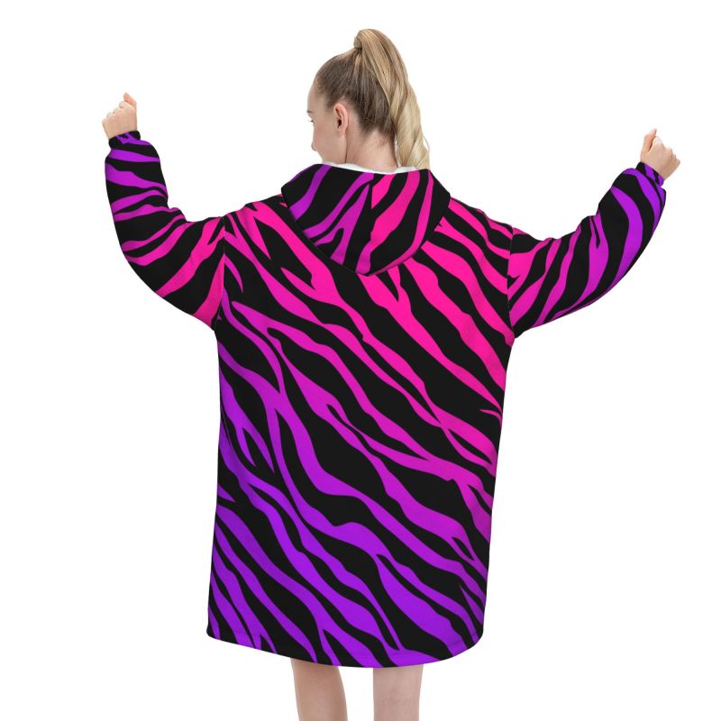 Zebra-Streifen-Druck, tragbare – Sherpa Hoodie Fleece Bewertung und Preis