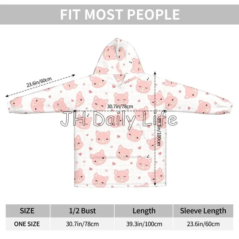 Cartoon Pigs Tragbare Flanelld – Sherpa Hoodie Fleece Bewertung und Preis