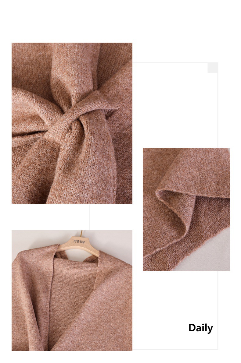 Einfarbiger Gestrickter Dreiec – Shawl Wrap Winter Bewertung und Preis